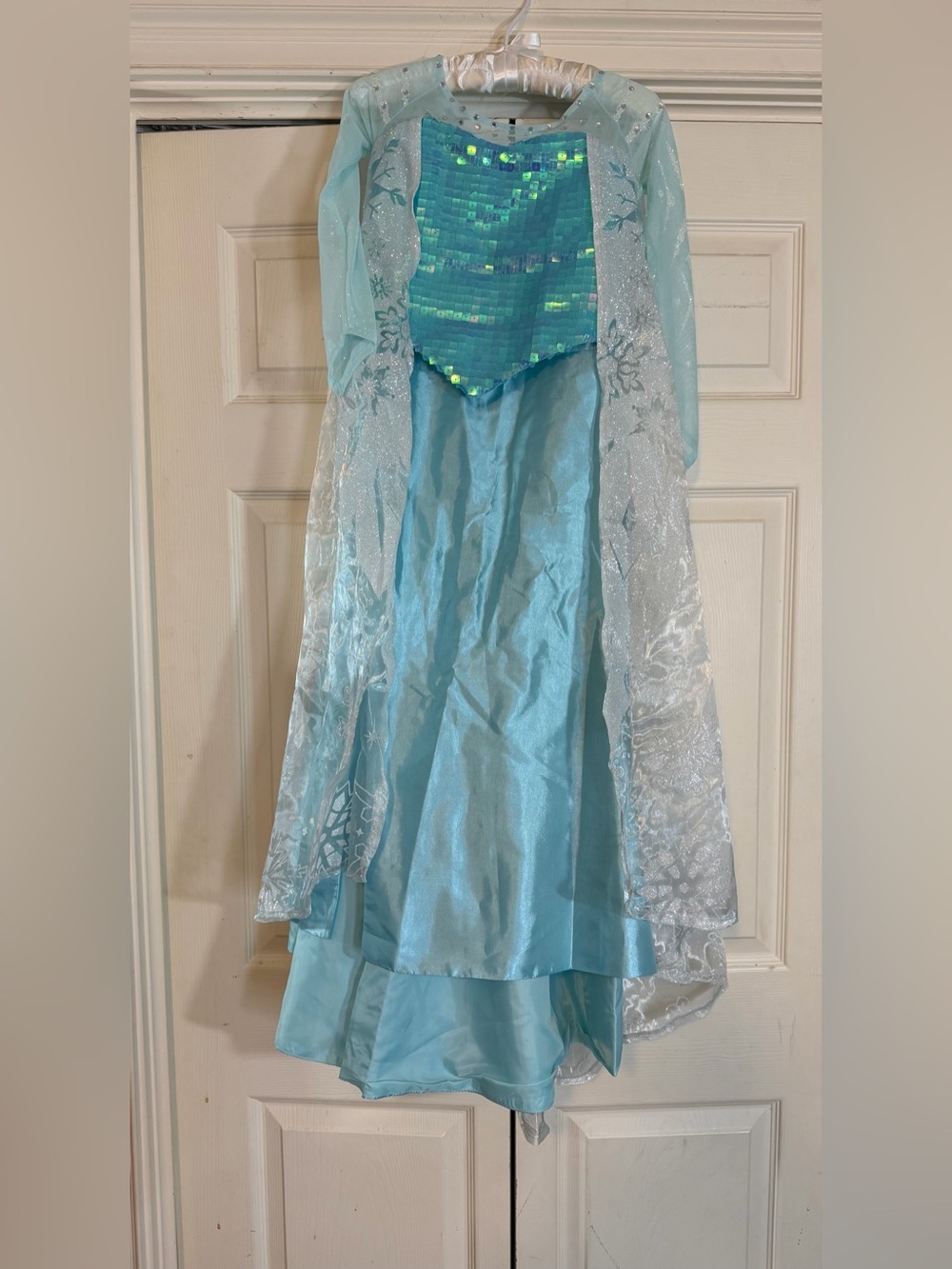 Disney Girls Light Blue Sequin Cape Princess Dress